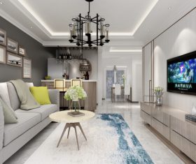 Nordic style interior decoration Stock Photo 01