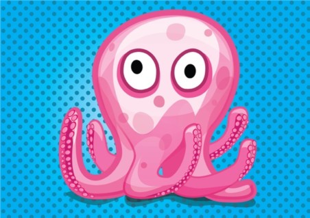 Octopus Cartoon Illustration vector