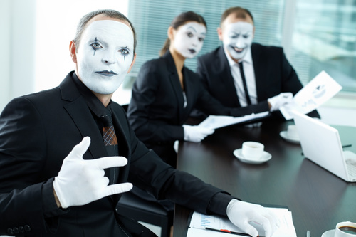 Office staff dressed as a clown Stock Photo 05