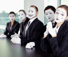Office staff dressed as a clown Stock Photo 10