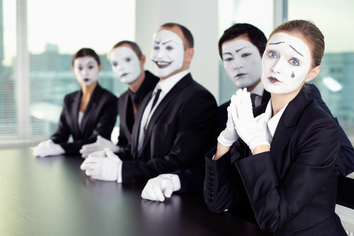 Office staff dressed as a clown Stock Photo 10