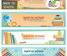 Office supplies banner vector