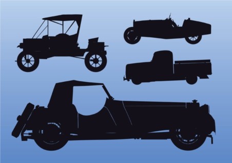 Old Car Silhouettes vector