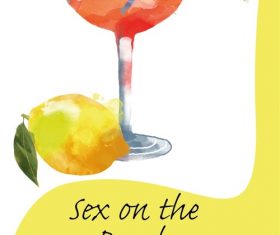 Orange juice hand painted watercolor vector design material