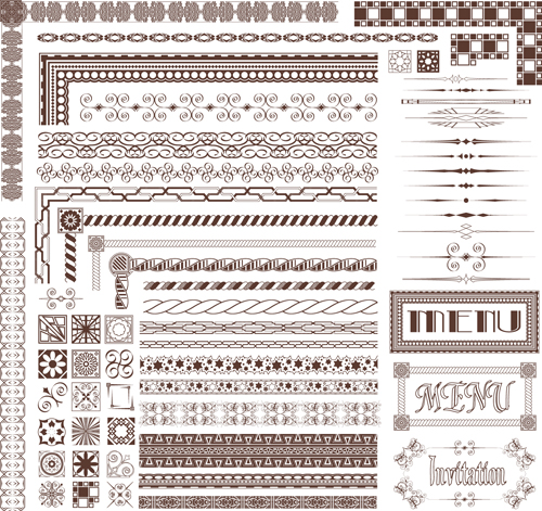 Ornament Borders with lace 1 vector