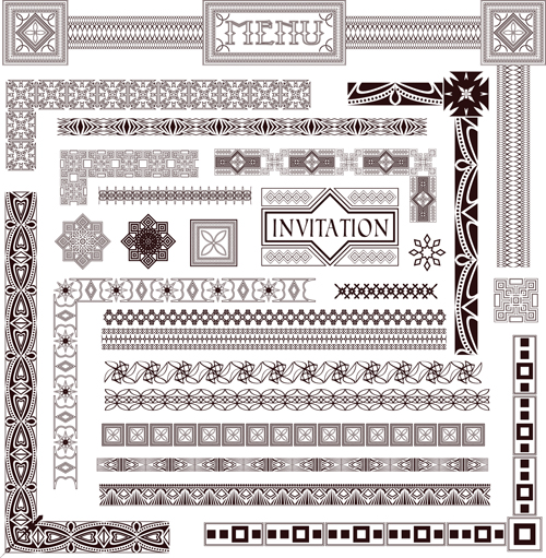 Ornament Borders with lace 2 vector