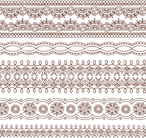 Ornament Borders with lace 3 vector