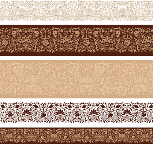 Ornament Borders with lace 4 vector