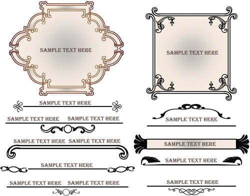 Ornate Labels with frames 1 vector