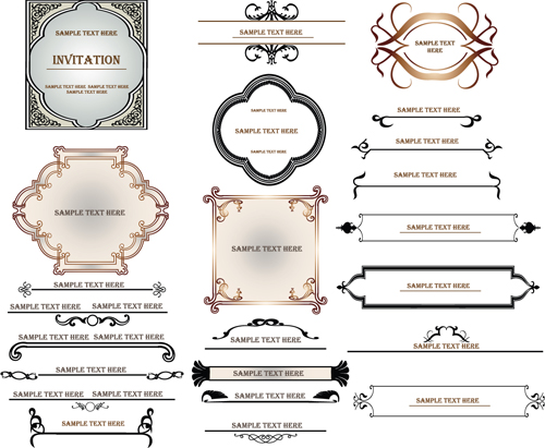 Ornate Labels with frames 2 vector