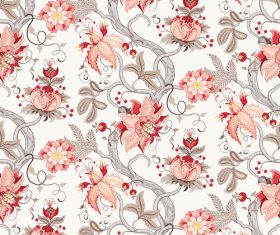 Ornate floral patterns retro vector 01