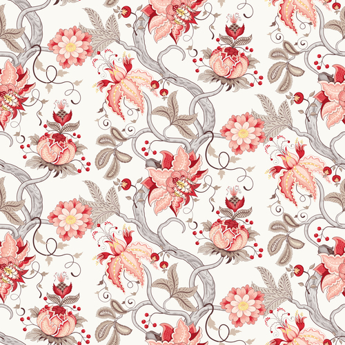 Ornate floral patterns retro vector 01