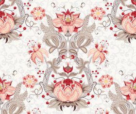 Ornate floral patterns retro vector 02