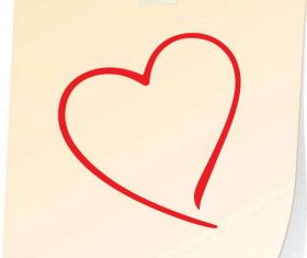 Paper with hand drawn heart vector