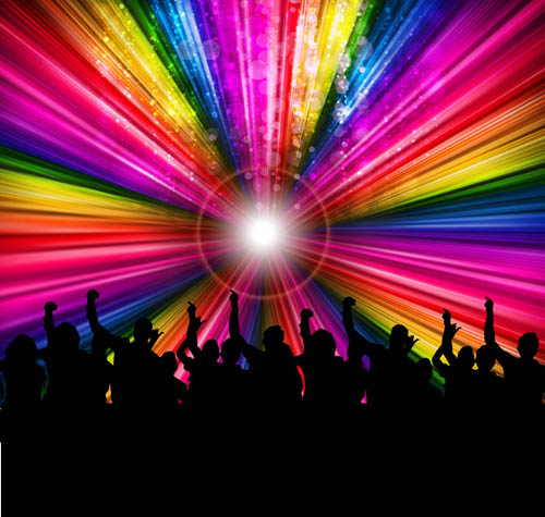 Party with Rainbow background vectors graphics