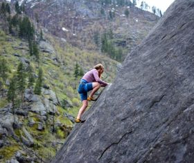 People are rock climbing Stock Photo 05