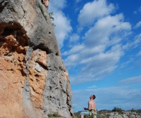 People are rock climbing Stock Photo 06