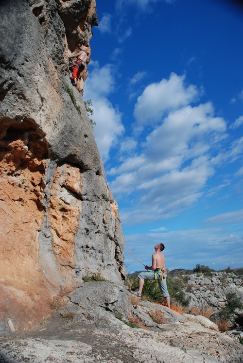 People are rock climbing Stock Photo 06