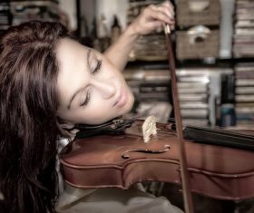 People playing the violin Stock Photo 05