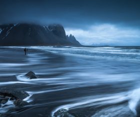 Photographing Icelandic natural scenery Stock Photo 02