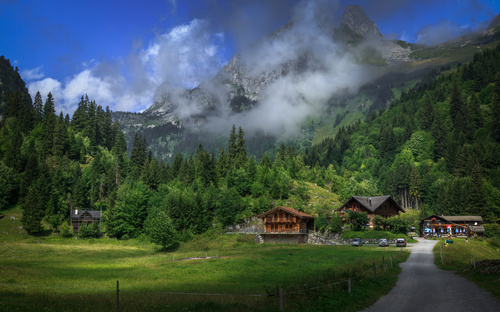 Picturesque Swiss landscape Stock Photo 03