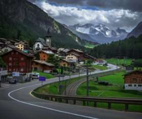 Picturesque Swiss landscape Stock Photo 04