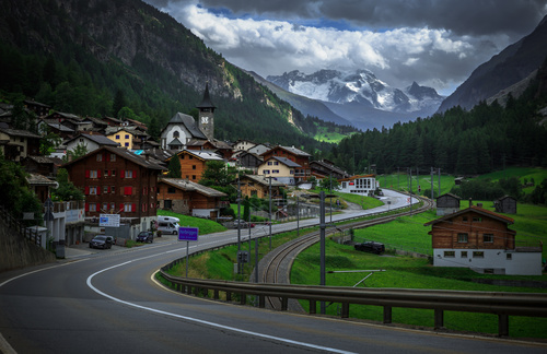 Picturesque Swiss landscape Stock Photo 04