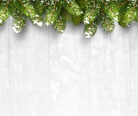 Pine with wooden ball christmas background vector