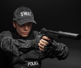 Police weapon training Stock Photo 01