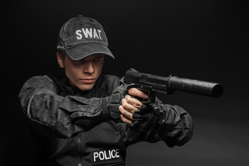 Police weapon training Stock Photo 01