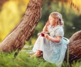 Pretty cute little girl Stock Photo 02