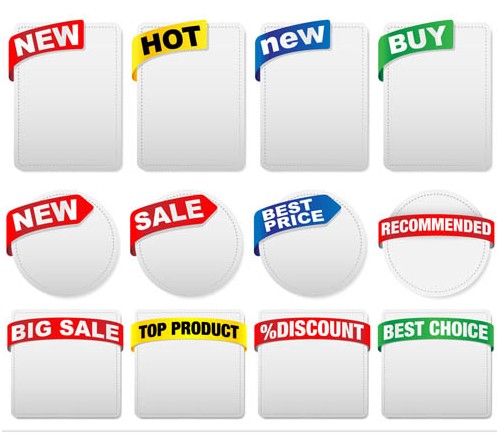 Products Sale tags vector graphics