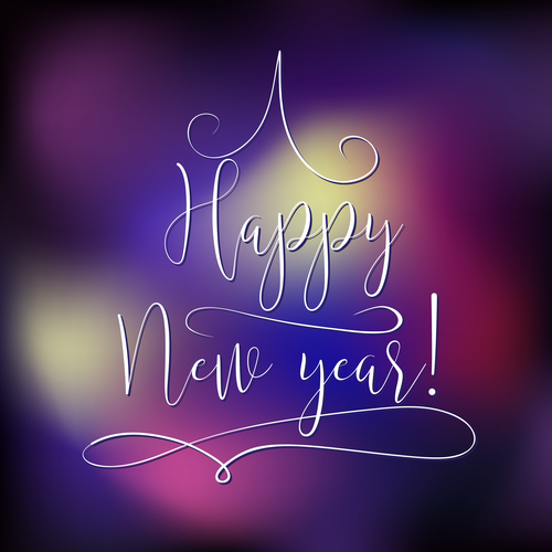 Purple blurs new year background art vector