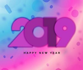 Purple with blue 2019 new year background vector