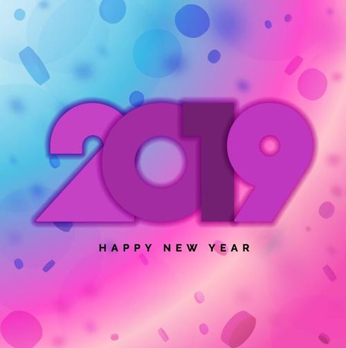 Purple with blue 2019 new year background vector