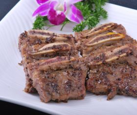 Put dish steak Stock Photo 01