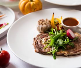 Put dish steak Stock Photo 02