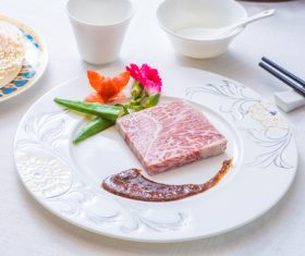 Put dish steak Stock Photo 03