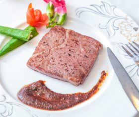 Put dish steak Stock Photo 04