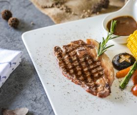 Put dish steak Stock Photo 06