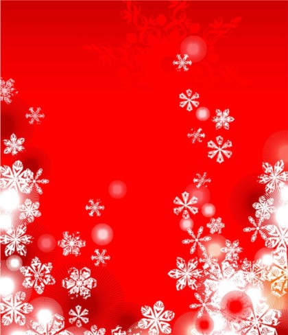 Red christmas snowflake background vector