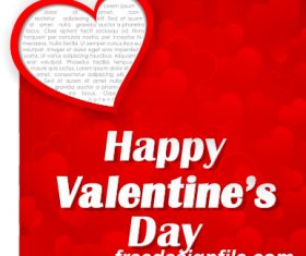 Red happy valentine day background vector