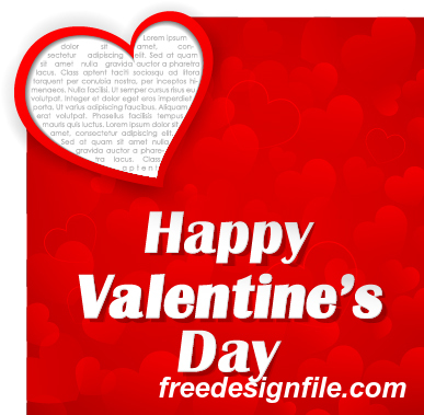 Red happy valentine day background vector