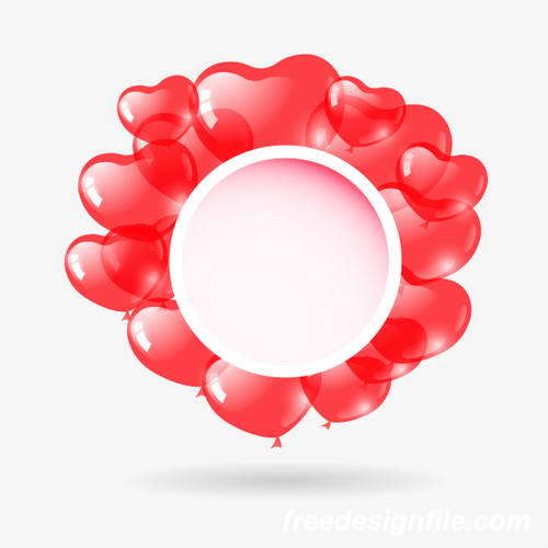 Red heart balloon valentine illustration vecrtor