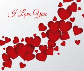 Red heart with white valentines background vector