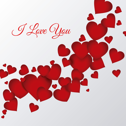 Red heart with white valentines background vector