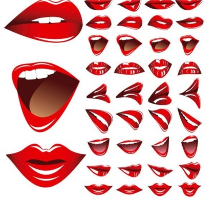 Red lips and teeth vector graphics