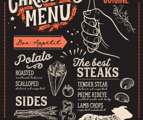 Restaurant christmas menu black template vectors 04