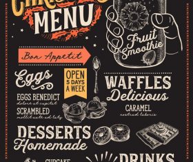 Restaurant christmas menu black template vectors 09