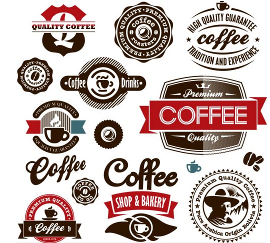 Retro Coffee Symbols vectors material